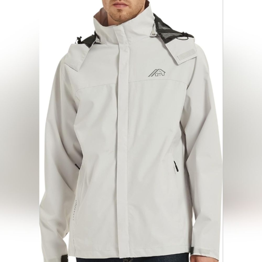 men's lightweight waterproof hooded outdoor raincoat shell jacket 3X